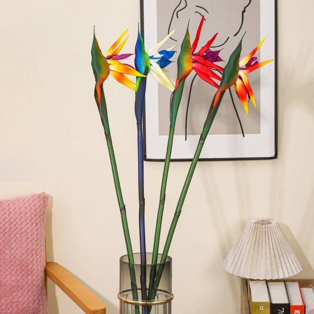 Bird Paradise Strelitzia - Sztuczne kwiaty strelitzii z długim łodygiem,