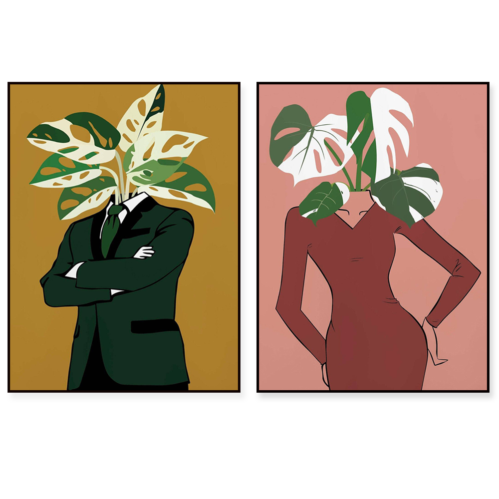 Monstera Adansonii - Monstera Albo w bordowej sukience plakat!