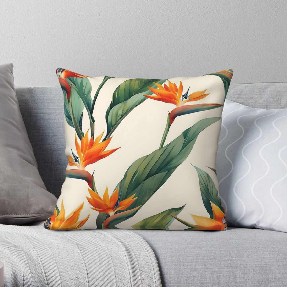 Bird Paradise Strelitzia - Kwadratowa poszewka na poduszkę Bird Of