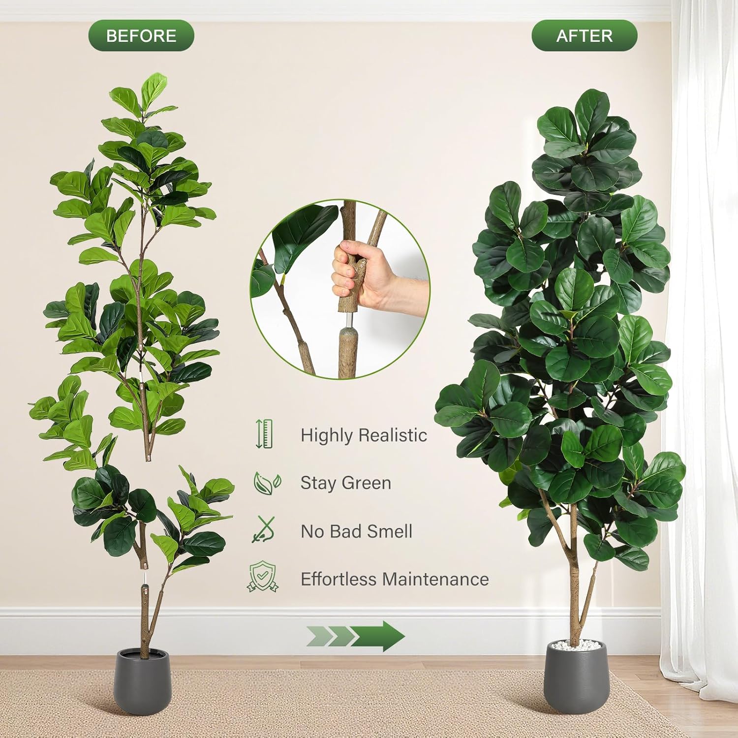 Sztuczny drzewko figowe Fiddle – Ficus Lyrata Tree recenzja i cena